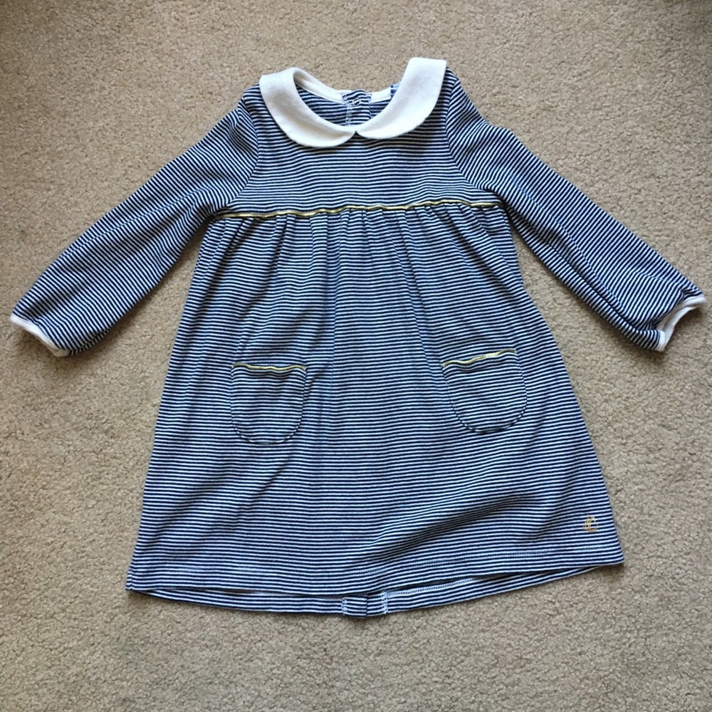 Petit Bateau pinstripe long-sleeve dress